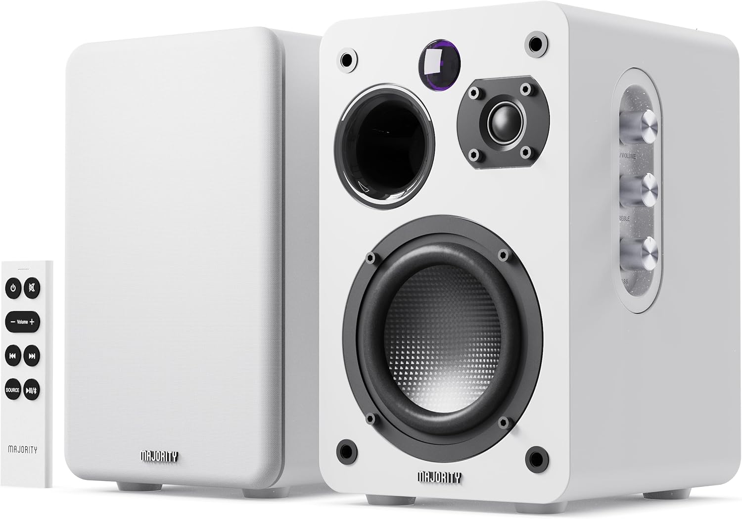 Majority D70X Bookshelf Active, BT speakers, white